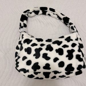 Cow print, shoulder purse.